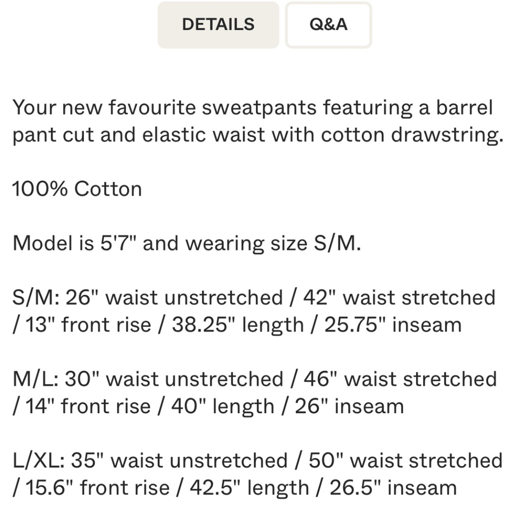 BOHEME GOODS barrel sweat pants LAST CHANCE - Picture 2 of 7